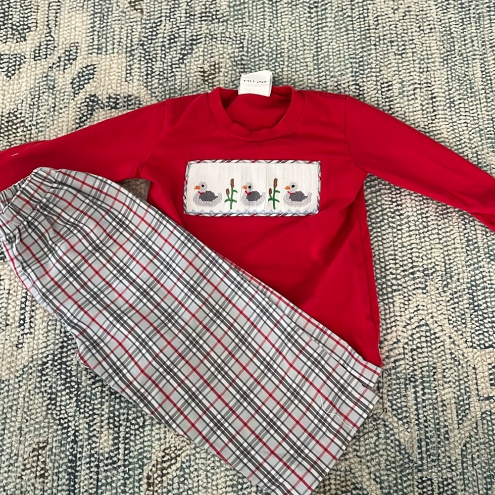 Ducks smocked set for boys